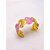 BRACELETE AÇO INOXIDÁVEL CORAÇÕES RESINADO ROSA - DOURADO - Imagem 3