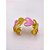 BRACELETE AÇO INOXIDÁVEL CORAÇÕES RESINADO ROSA - DOURADO - Imagem 2