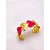 BRACELETE AÇO INOXIDÁVEL CORAÇÕES RESINADO VERMELHO - DOURADO - Imagem 2