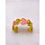 BRACELETE AÇO INOXIDÁVEL CORAÇÕES RESINADO SALMON - DOURADO - Imagem 2