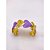 BRACELETE AÇO INOXIDÁVEL CORAÇÕES RESINADO LAVANDA - DOURADO - Imagem 2