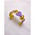 BRACELETE AÇO INOXIDÁVEL CORAÇÕES RESINADO LAVANDA - DOURADO - Imagem 3