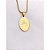 COLAR AÇO INOXIDÁVEL 45CM PINGENTE OVAL VIRGEM MARIA DUPLA FACE PEROLADO - DOURADO - Imagem 3