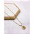 COLAR AÇO INOXIDÁVEL 45CM PINGENTE REDONDO SÃO BENTO DUPLA FACE PEROLADO - DOURADO - Imagem 1