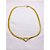 COLAR AÇO INOXIDÁVEL ELO GRUMET TRANÇADO 45CM CORAÇÃO VAZADO - DOURADO - Imagem 3