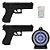 Kit 02 Pistolas Airsoft Spring Glock V-307 Polímero 6mm + Alvo Gel – Vigor - Imagem 1