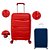 Mala Média 24 Vermelho 360° Cadeado TSA + Capa Azul - Imagem 1