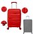 Mala Média 24 Vermelho 360° Cadeado TSA + Capa Cinza - Imagem 1
