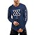 Camiseta Masculina Estampada Manga Longa Azul - Steel Fish - Imagem 1