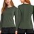 Camiseta Sport Dry Manga Longa Feminina UV50+ Verde Militar - Oro Adventure - Imagem 3