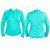 Camiseta Feminina Ziper M/L UPF50+ Verde Agua - Fishing Company - Imagem 1