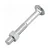 50 Parafuso Frances 3/8 x 5 Rosca Parcial Zincado com Porca - Imagem 1