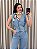 Colete Jeans com Ombreiras Azul Claro - Imagem 1