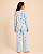 Pijama Americano Feminino Manga Longa Corações Azul - Imagem 3