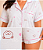 Pijama Feminino Americano 3 peças Love Urso Cinza - Imagem 3