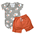 Conjunto Bebê/Infantil Body Mangas Curtas E Shorts Elefante - Imagem 1
