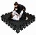 Kit 3 Tatame Tapete EVA 1x1m 40mm 100x100x4cm Dupla Face CINZA com PRETO - Imagem 1