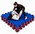 Kit 6 Tatames EVA 1x1 40mm 100x100x4cm Dupla Face Azul e Vermelho - Imagem 1