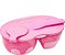 Bowl com divisoria, tampa e colher rosa - Clingo - Imagem 1