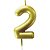 Vela para aniversario n.02 ouro metalizada  6cm - make+ (cx.c/12) - Imagem 1