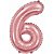 Balao metalizado numero 6 rose 40cm. - make+ (unidade) - Imagem 1