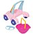 Andador bebe passeio boneca rosa - merco toys (unidade) - Imagem 2
