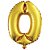 Balao metalizado numero 0 dourado 40cm - gala embalagens (unidade) - Imagem 1