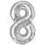 Balao metalizado numero 8 prata 40cm - make+ (unidade) - Imagem 1