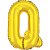 Balao metalizado letra q dourado 40cm. - make+ (unidade) - Imagem 1