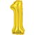 Balao metalizado numero 1 dourado 40cm. - make+ (unidade) - Imagem 1