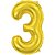 Balao metalizado numero 3 dourado 40cm. - make+ (unidade) - Imagem 1