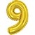 Balao metalizado numero 9 dourado 40cm. - make+ (unidade) - Imagem 1