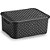 Caixa plastica multiuso rattan c/tampa preto peq 4l. - nitron (unidade) - Imagem 1