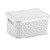 Caixa plastica multiuso rattan c/tampa branco pp 2l. - nitron (unidade) - Imagem 1