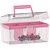 Organizador cristal c/divisorias 1,5l rosa - nitron (unidade) - Imagem 1