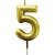 Vela para aniversario n.05 ouro metalizada 6cm - make+ (cx.c/12) - Imagem 1