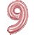 Balao metalizado numero 9 rose 40cm. - make+ (unidade) - Imagem 1
