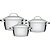 Panela jogo allegra 3pçs aço inox - tramontina (unidade) - Imagem 1
