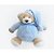 Pelucia urso nino azul bebe 22cm - zip (unidade) - Imagem 1
