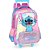 Mochila infantil com rodinha stitch roxo c/cetim e pelucia - luxcel (unidade) - Imagem 3