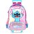 Mochila infantil com rodinha stitch roxo c/cetim e pelucia - luxcel (unidade) - Imagem 1