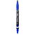 Pincel marcador permanente duas pontas 0,5mm e 1,0mm azul - deli (cx.c/12) - Imagem 3