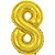 Balao metalizado numero 8 dourado 40cm. - make+ (unidade) - Imagem 1