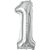 Balao metalizado numero 1 prata 40cm - make+ (unidade) - Imagem 1