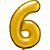 Balao metalizado numero 6 dourado 100cm. - sao roque (unidade) - Imagem 1