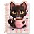Caderno 01x1 cp.dura colegial cute cat 3d 80f(sortido) - cadersil (unidade) - Imagem 3