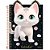 Caderno 01x1 cp.dura colegial cute cat 3d 80f(sortido) - cadersil (unidade) - Imagem 2