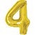 Balao metalizado numero 4 dourado 70cm. - make+ (unidade) - Imagem 1
