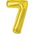 Balao metalizado numero 7 dourado 70cm. - make+ (unidade) - Imagem 1