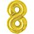 Balao metalizado numero 8 dourado 70cm. - make+ (unidade) - Imagem 1